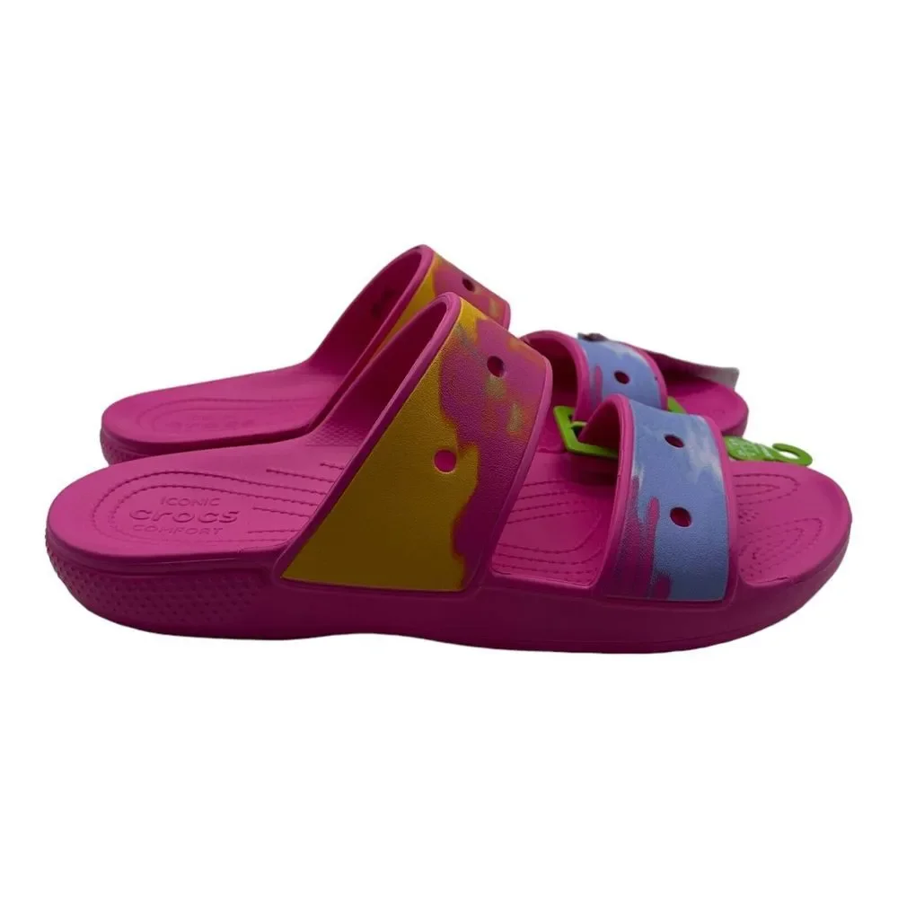 Crocs Classic Ombre Adult‎ Slide Sandals Size M13/W15 Pink Blue NWT